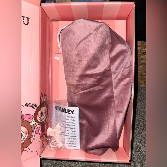 Stanley Inspired × Labubu Inspired Quencher H2.0 Tumbler – 40 oz (Pink Stripes) - Picture 4 of 6